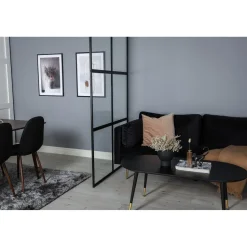 Tilanjakajaseinä Venture Home Leif, musta/lasi
