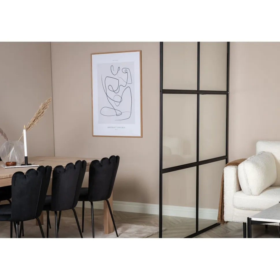 Tilanjakajaseinä Venture Home Leif, musta/lasi