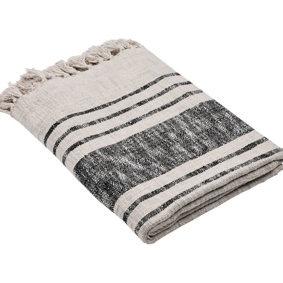 Torkkupeitto Eglo Living Longlac, 160x130cm, kerma/musta