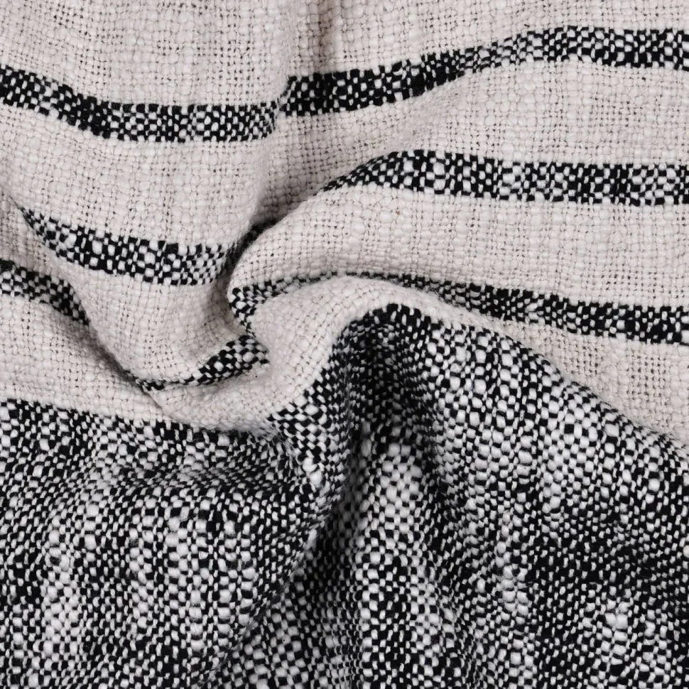 Torkkupeitto Eglo Living Longlac, 160x130cm, kerma/musta