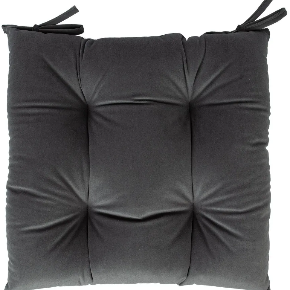 Tuolin pehmuste sametti Home4You NEW 40x40 cm, harmaa
