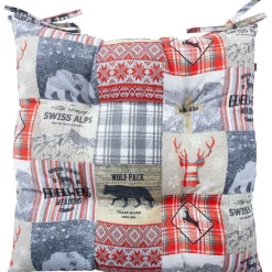 Tuolin pehmuste Home4You WINTER 40x40 cm, talvi- ja eläinkuosi, monivärinen