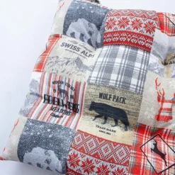 Tuolin pehmuste Home4You WINTER 40x40 cm, talvi- ja eläinkuosi, monivärinen