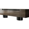 TV-taso Linento Furniture Bohem, 180cm, pähkinänruskea/musta