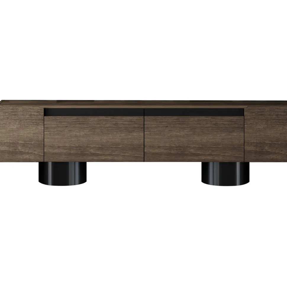 TV-taso Linento Furniture Bohem, 180cm, pähkinänruskea/musta
