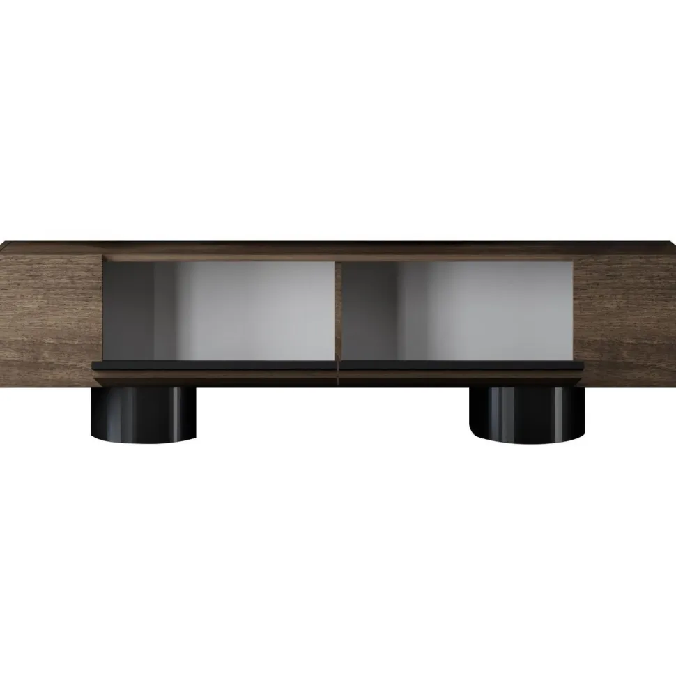 TV-taso Linento Furniture Bohem, 180cm, pähkinänruskea/musta