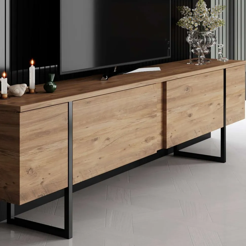 TV-taso Linento Furniture Luxe, leveys 180cm, ruskea