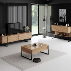 TV-taso Linento Furniture Luxe, leveys 180cm, ruskea