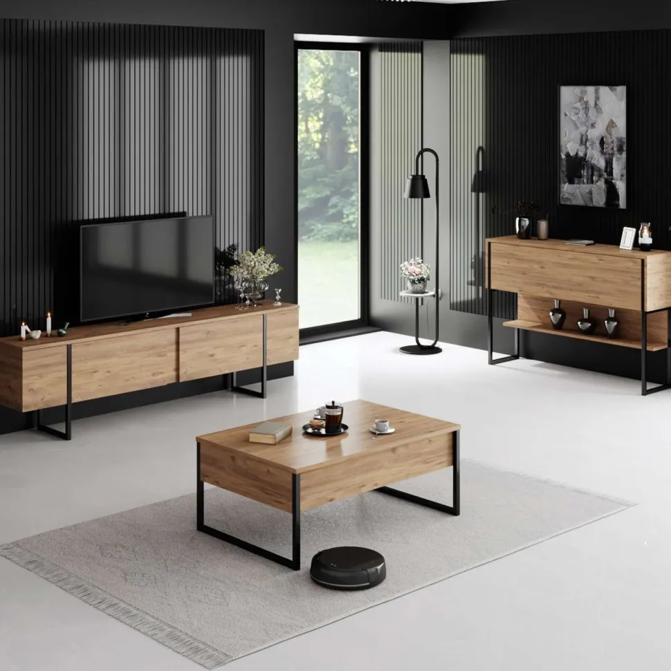 TV-taso Linento Furniture Luxe, leveys 180cm, ruskea