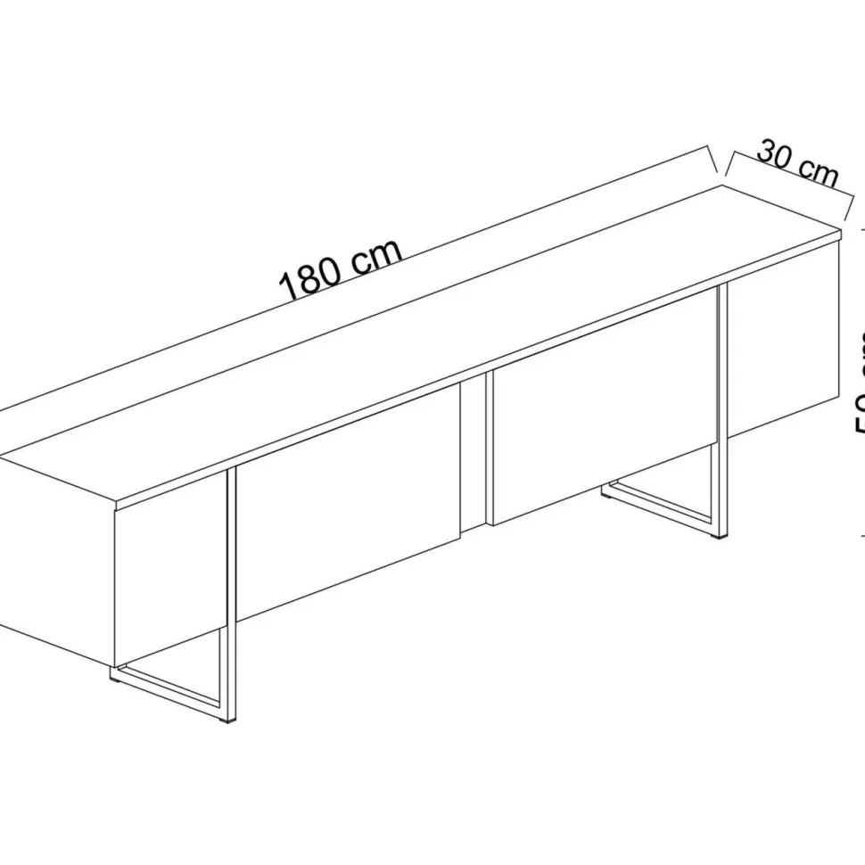 TV-taso Linento Furniture Luxe, leveys 180cm, ruskea