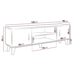 TV-taso LOTTA II 160 2D2K, beige/musta (2674)