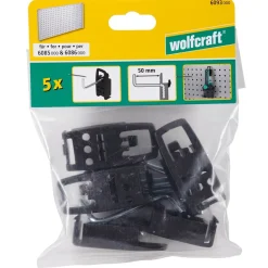 Työkalukoukku reikätauluun Wolfcraft 50 mm 5 kpl/pkt