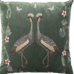 Tyyny Home4You HOLLY 65x65 cm, trooppiset linnut, vihreä