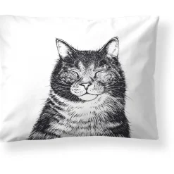 Tyynyliina Finlayson Kissa, 50x60cm, mustavalkoinen