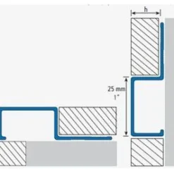 Ulkokulmalista/boordilista Euroshrink rst 213s, 12mm x 2.5m, harjattu teräs
