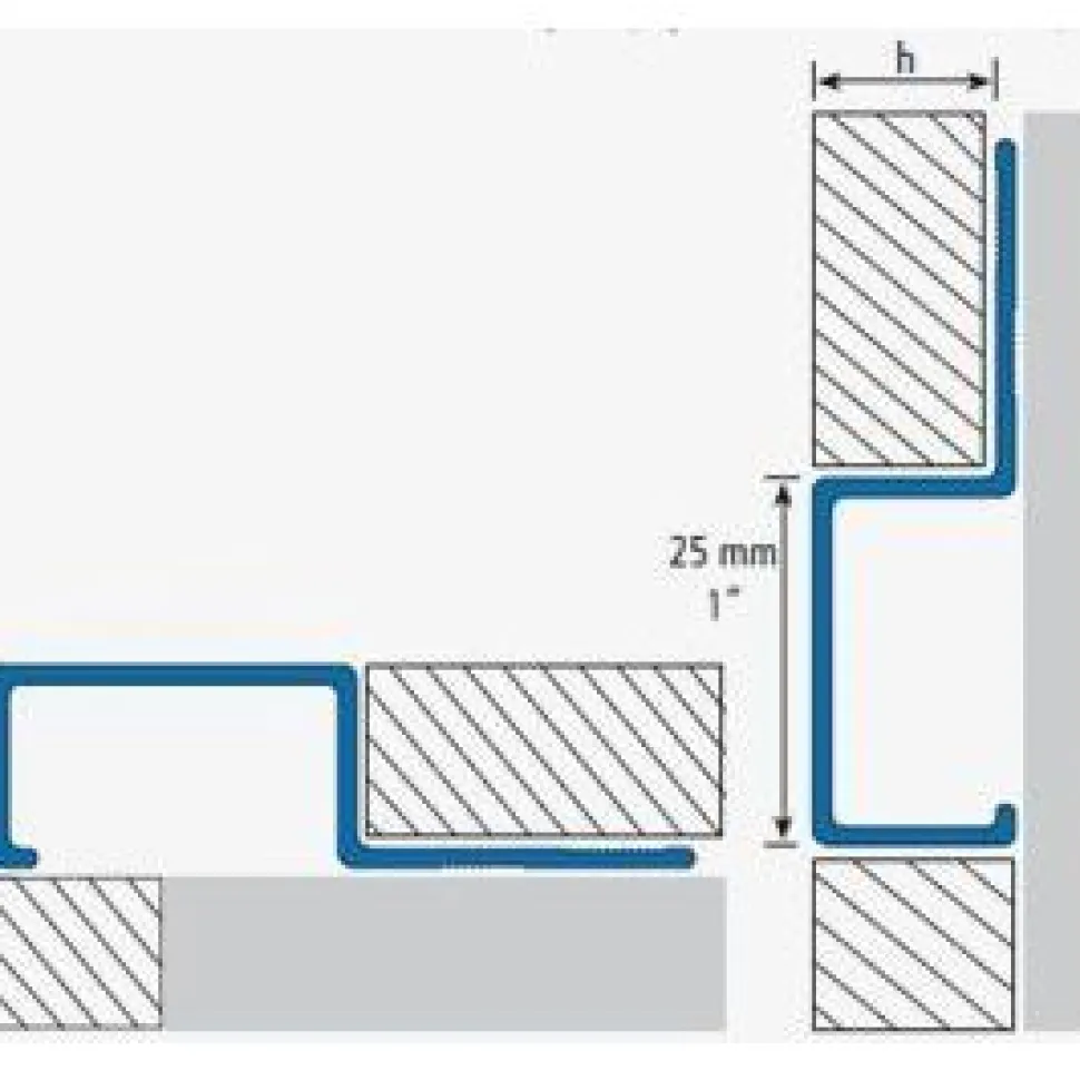Ulkokulmalista/boordilista Euroshrink rst 213s, 12mm x 2.5m, harjattu teräs