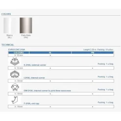 Ulkokulmapala Euroshrink sisäkulmalistaan alumiini e-210a, 10mm, eri värejä