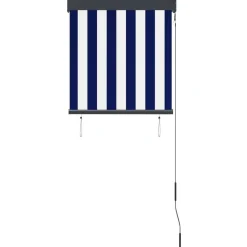 Ulkorullaverho 60x250 cm sininen ja valkoinen