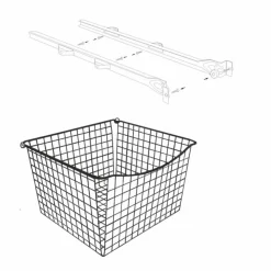 Ulosvedettävä lankakori Norscan Roller M60 500x330 mm valkoinen