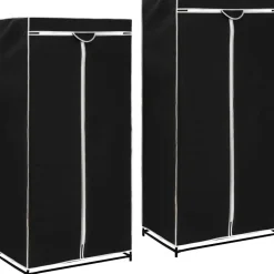 Vaatekaapit 2 kpl musta 75cm