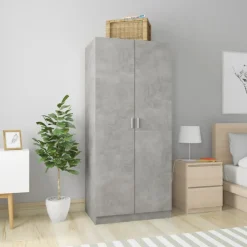 Vaatekaappi betoninharmaa 80cm lastulevy