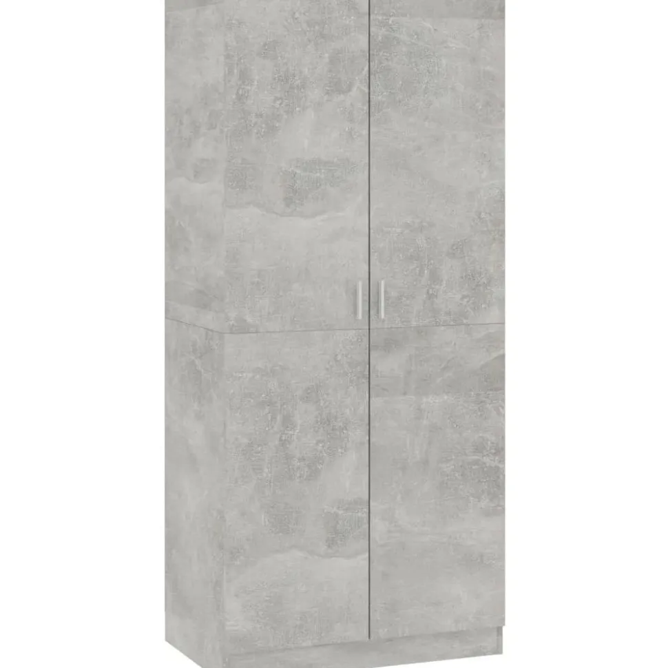 Vaatekaappi betoninharmaa 80cm lastulevy