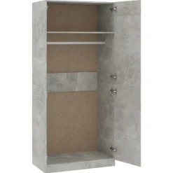 Vaatekaappi betoninharmaa 90cm lastulevy