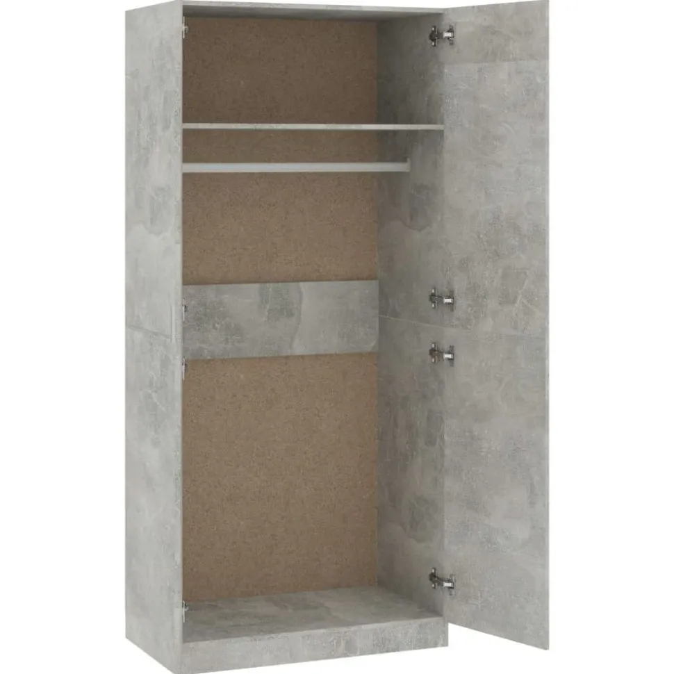 Vaatekaappi betoninharmaa 90cm lastulevy
