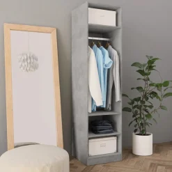 Vaatekaappi betoninharmaa 50cm lastulevy