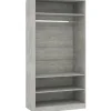 Vaatekaappi 100cm lastulevy betoninharmaa