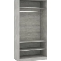 Vaatekaappi 100cm lastulevy betoninharmaa