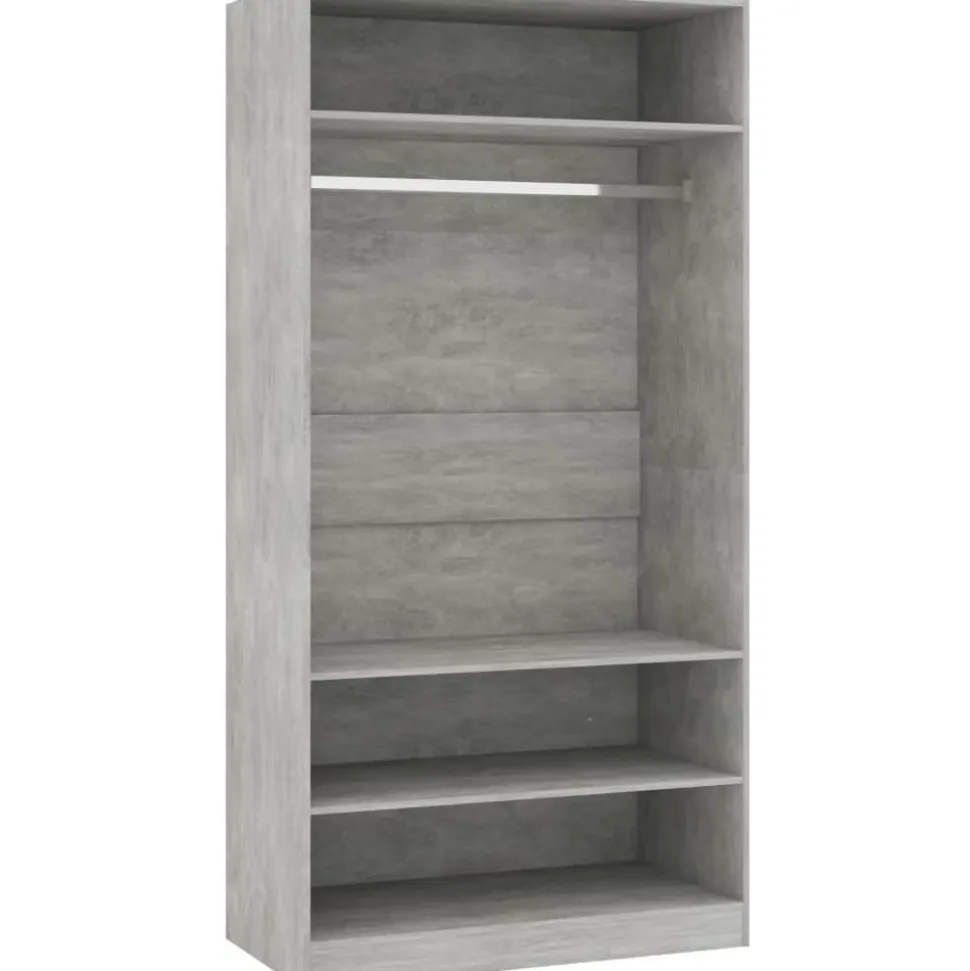 Vaatekaappi 100cm lastulevy betoninharmaa