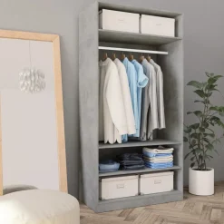 Vaatekaappi 100cm lastulevy betoninharmaa