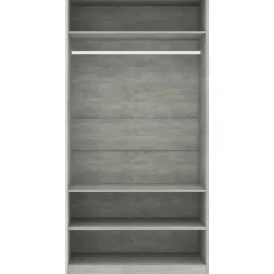 Vaatekaappi 100cm lastulevy betoninharmaa