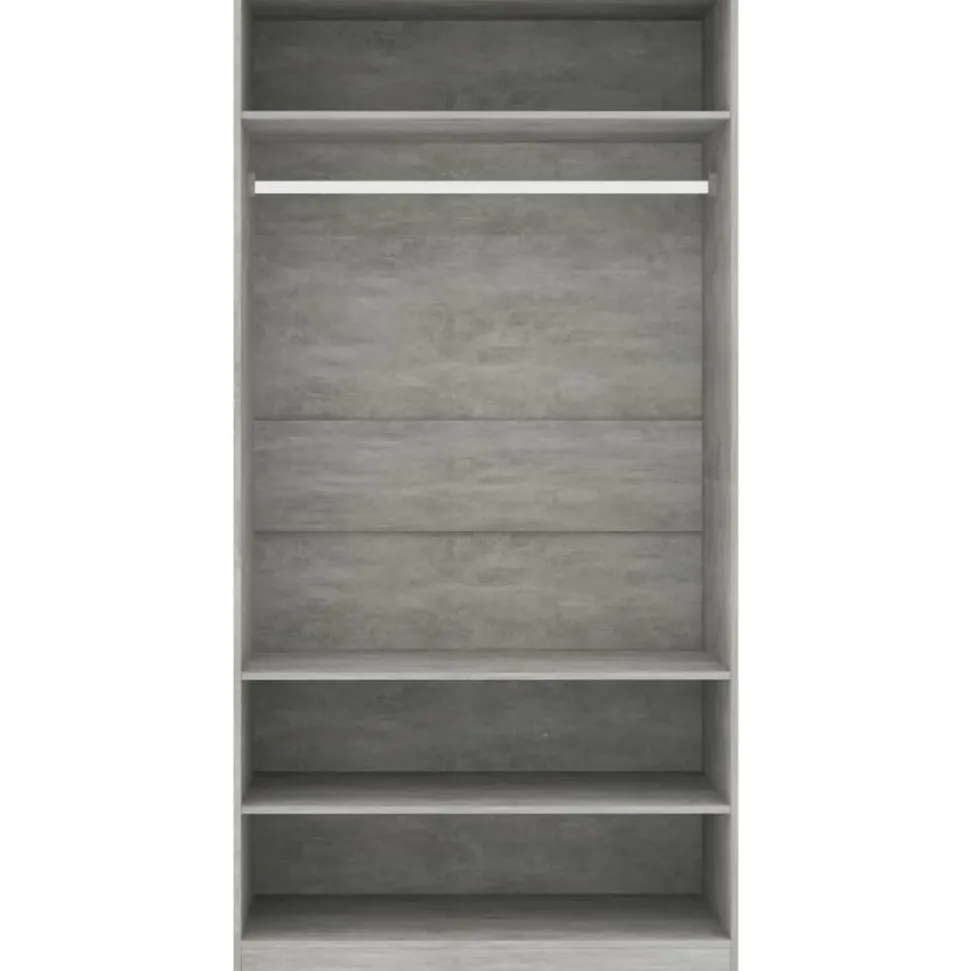 Vaatekaappi 100cm lastulevy betoninharmaa
