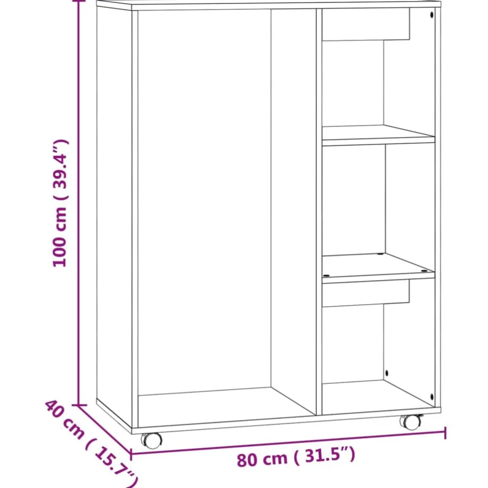Vaatekaappi 80cm lastulevy tammi