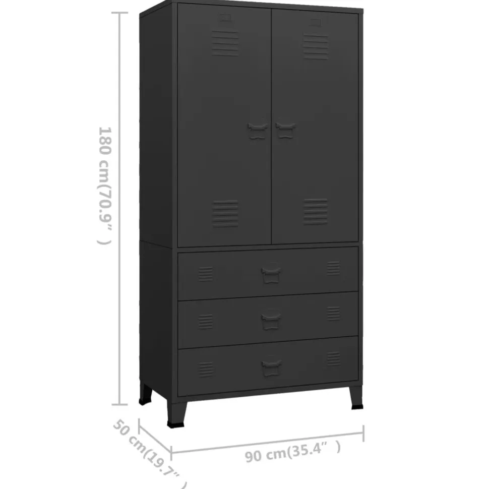 Vaatekaappi 90cm metalli eri värejä