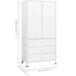 Vaatekaappi 90cm metalli eri värejä