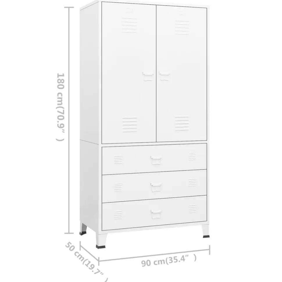 Vaatekaappi 90cm metalli eri värejä