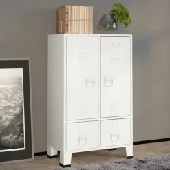 Vaatekaappi 67cm teräs valkoinen