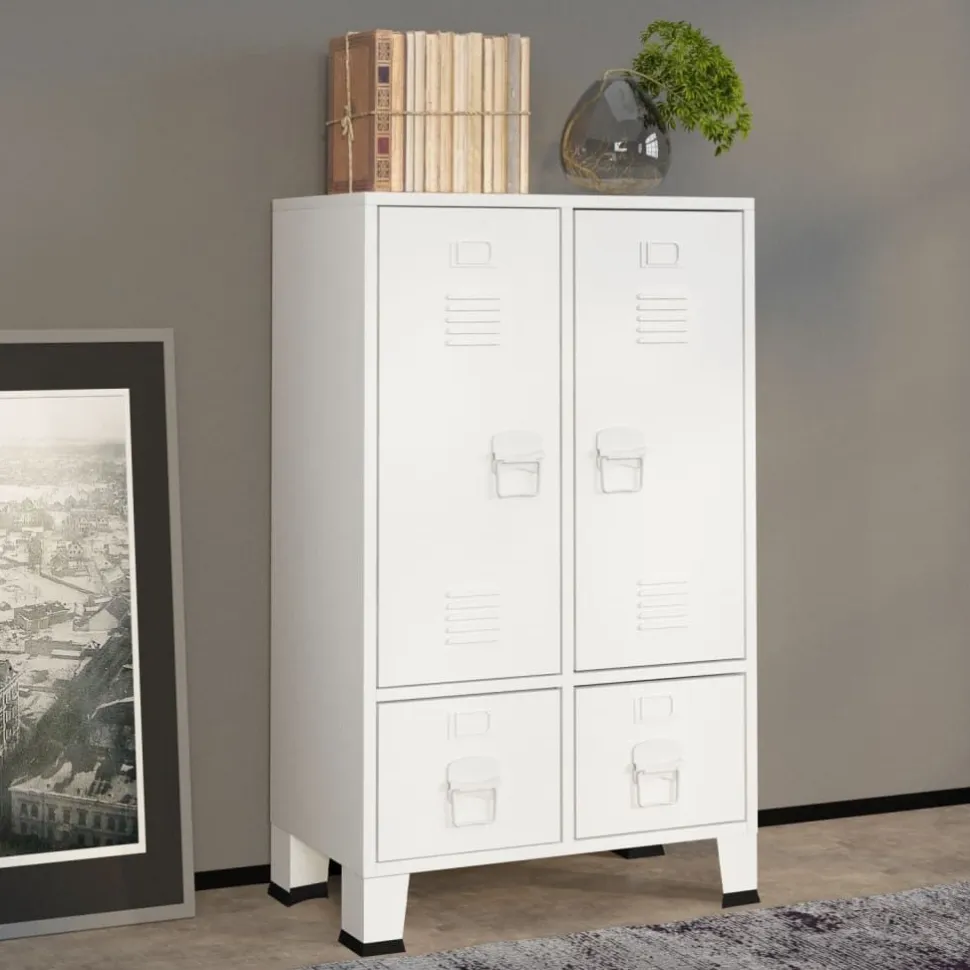 Vaatekaappi 67cm teräs valkoinen