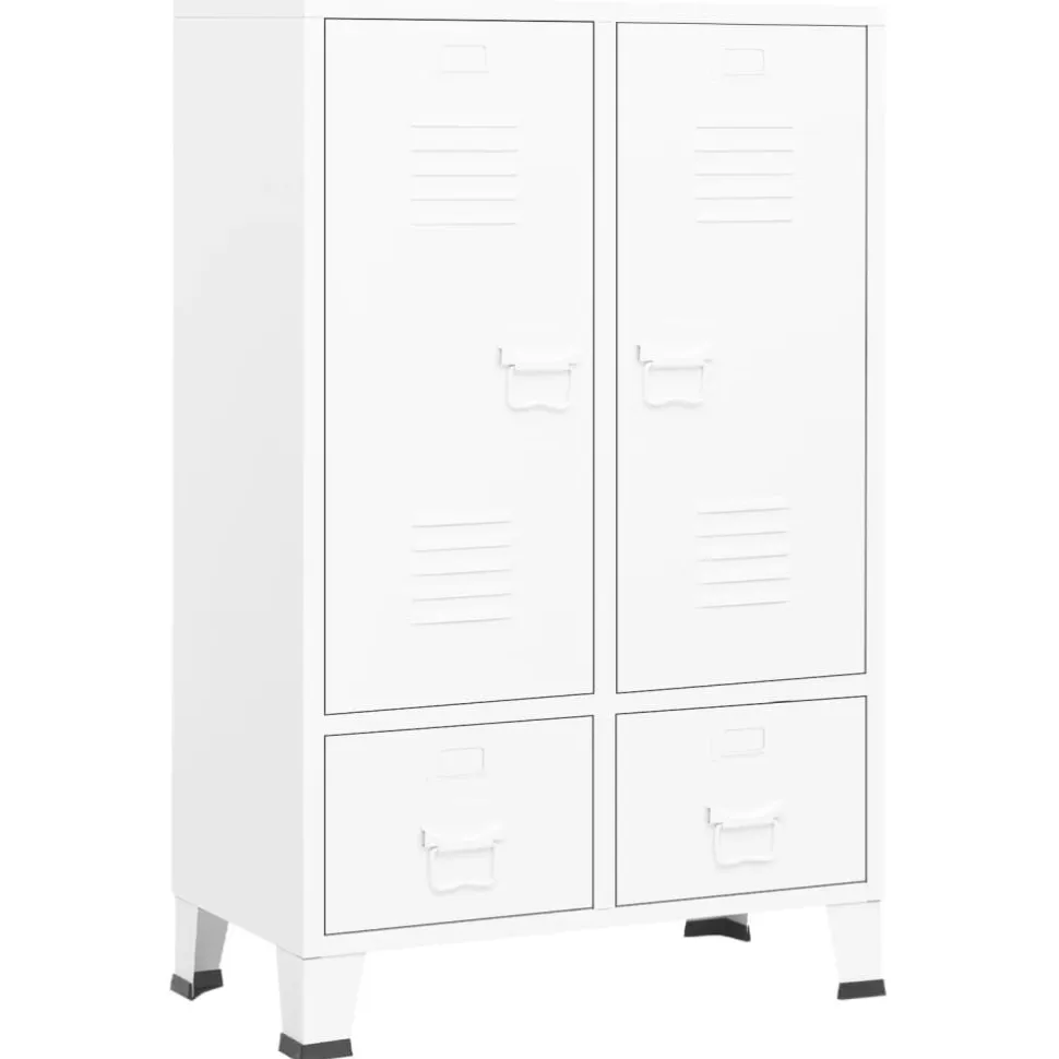Vaatekaappi 67cm teräs valkoinen