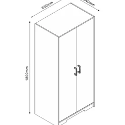 Vaatekaappi Home4You LAVINIA 83x54xK180 cm, saarni