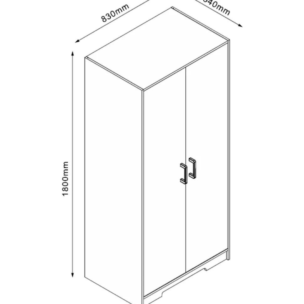 Vaatekaappi Home4You LAVINIA 83x54xK180 cm, saarni