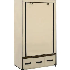 Vaatekaappi kerma 87cm kangas