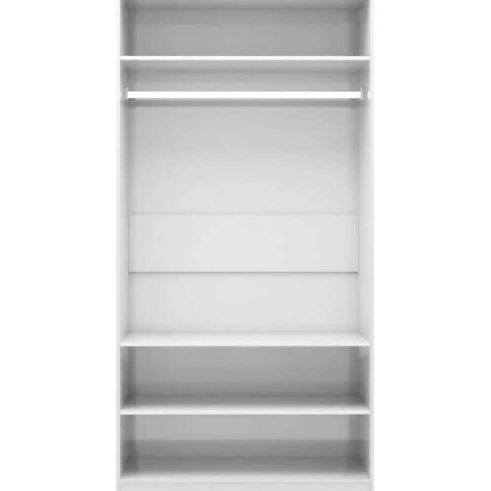 Vaatekaappi korkeakiilto valkoinen 100cm lastulevy