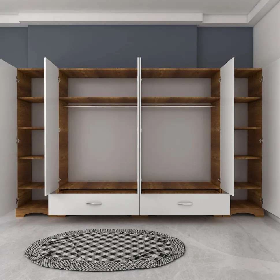 Vaatekaappi Linento Furniture F4-498, leveys 243cm