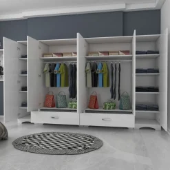 Vaatekaappi Linento Furniture F4-498, leveys 243cm