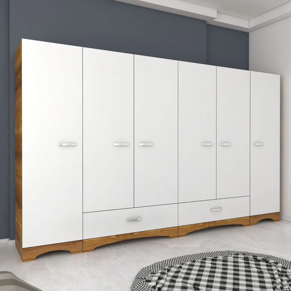 Vaatekaappi Linento Furniture F4-498, leveys 243cm