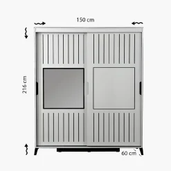Vaatekaappi Linento Furniture Pasific Home Fuga, 150cm, valkoinen